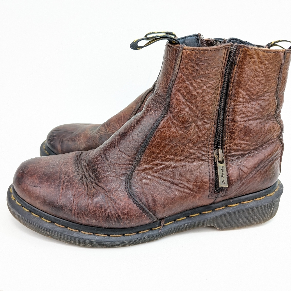 Dr. Martens 2976 Leather Chelsea Boots brown Zipper 10